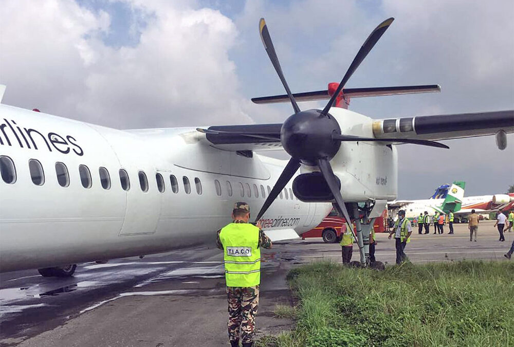 Shree Airlines Dash 8-400 Skids Off Runway In Nepal